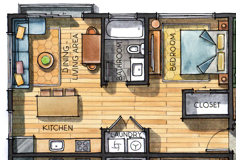 Floor plan for unit 207 at Jasmine@Fitzhugh