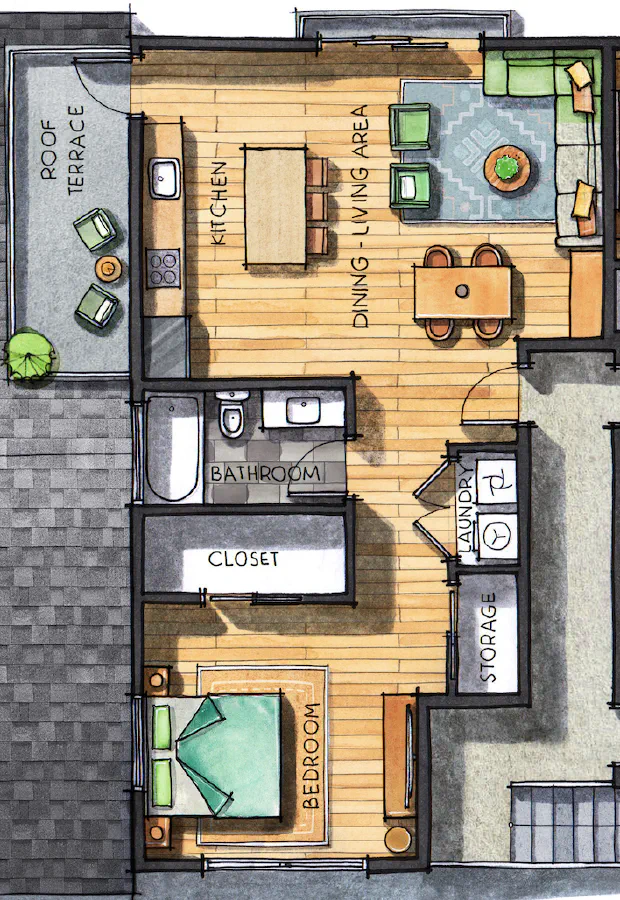 Floor plan for unit 303 at Jasmine@Fitzhugh